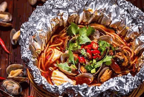 小鱻锡纸花甲米线